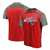 Washington Capitals Fanatics Branded Iconic Blocked T-Shirt Red Heathered Gray,baseball caps,new era cap wholesale,wholesale hats